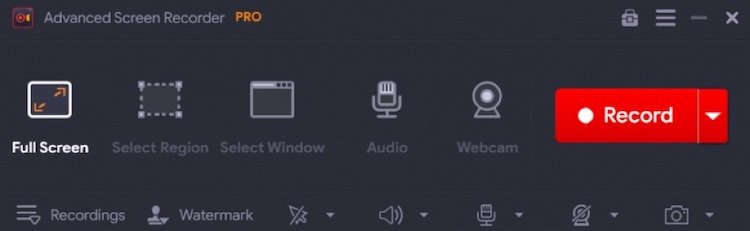 recording options